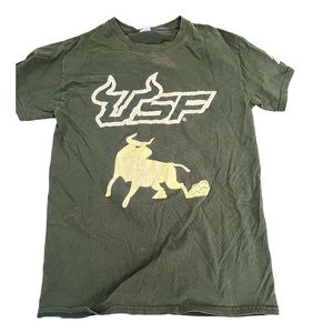 USF Gildan Dark Green Graphic T Shirt Women’s Medium